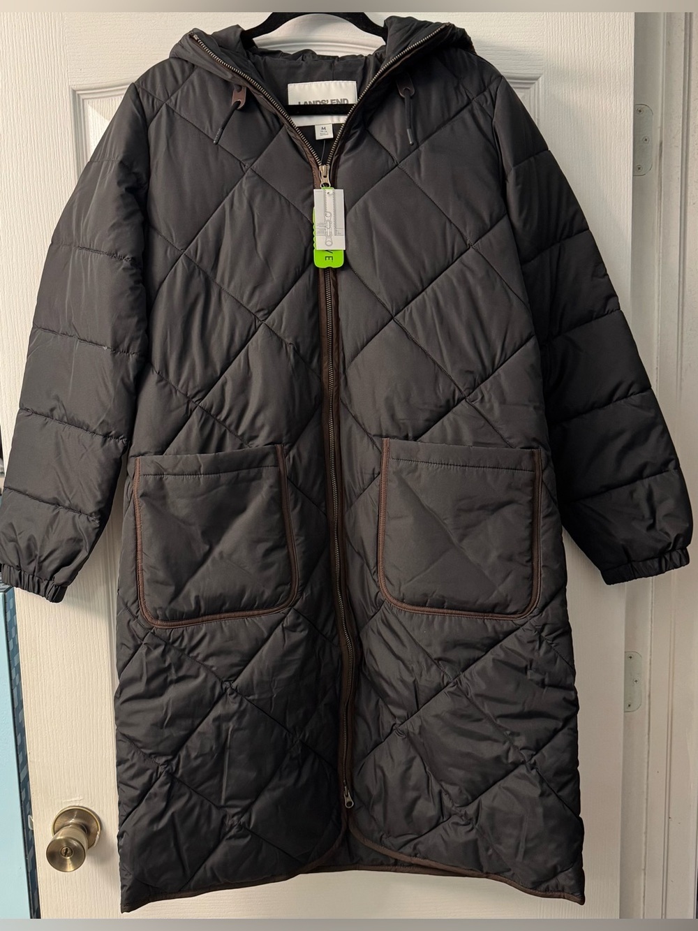 Lands' End Women's FeatherFree Insulated Diamond Quilted Maxi Coat